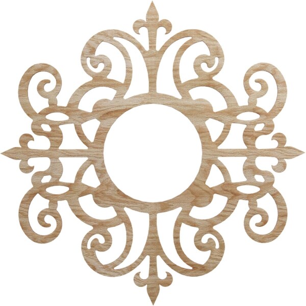 Ekena Millwork Dijon Wood Fretwork Pierced Ceiling Medallion, Red Oak, 30"OD x 9 3/4"ID x 3/8"T CMWP30X30X0375DIRO - main